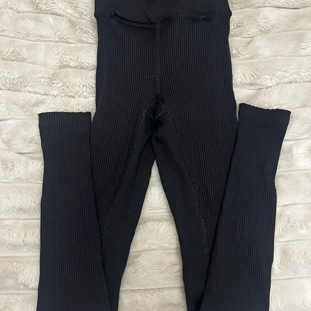 Year of Ours Black Ribbed Leggings